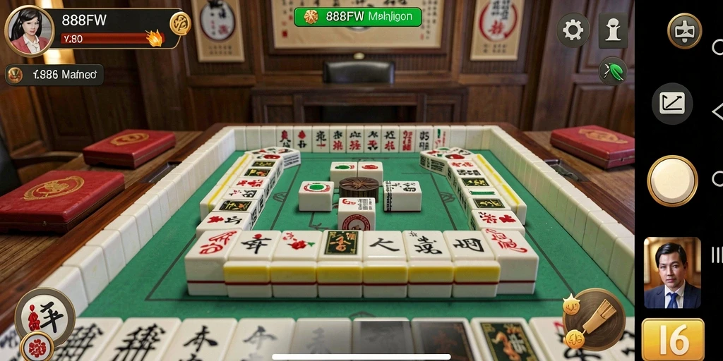 Tampilan gameplay Mahjong yang menarik di 888FW.
