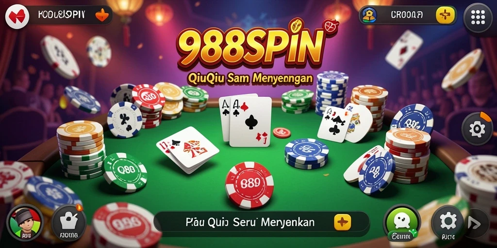 Tampilan seru gameplay 988SPIN dalam QiuQiu.