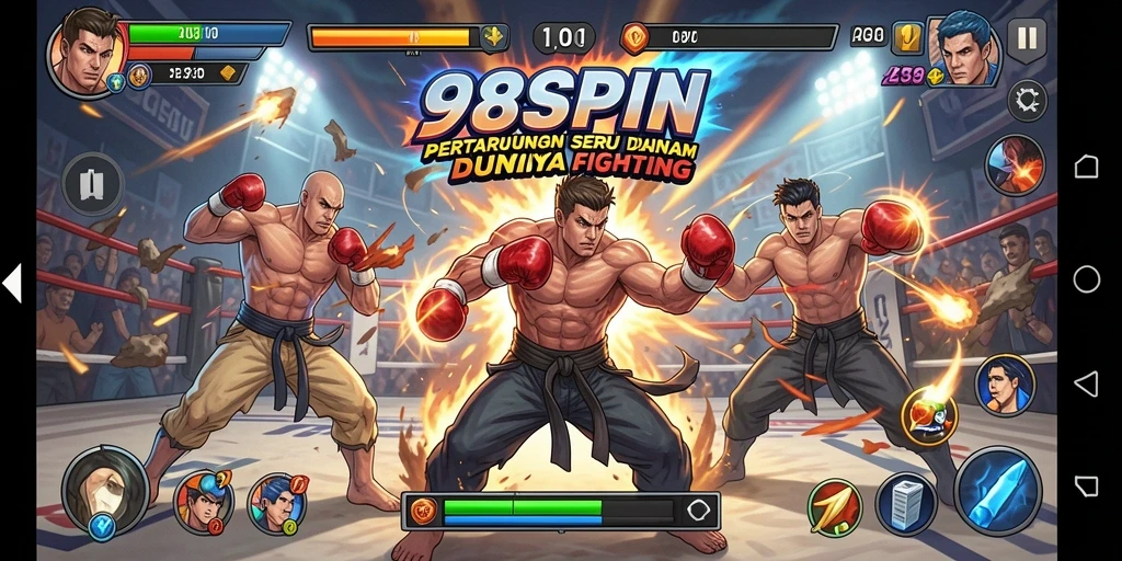Gameplay seru di 98SPIN dengan pertarungan menegangkan.