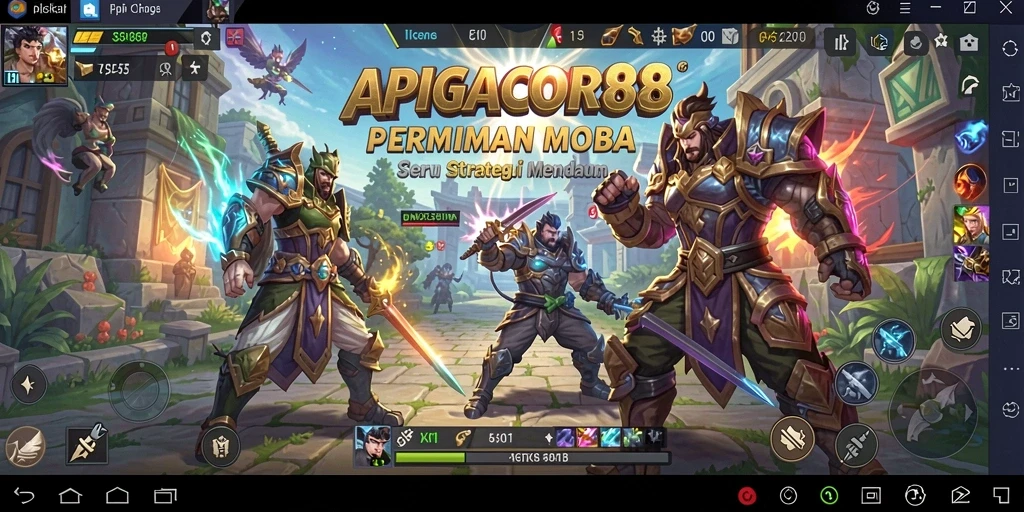 Screenshot gameplay APIGACOR88 menampilkan aksi seru dalam pertempuran tim.
