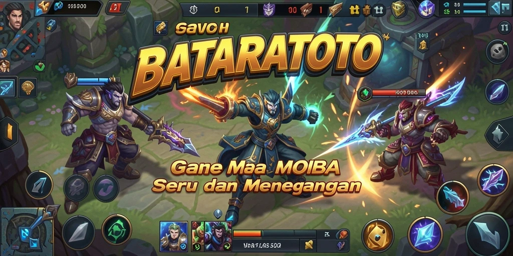 Tangkapan layar menampilkan aksi intens dalam permainan MOBA.