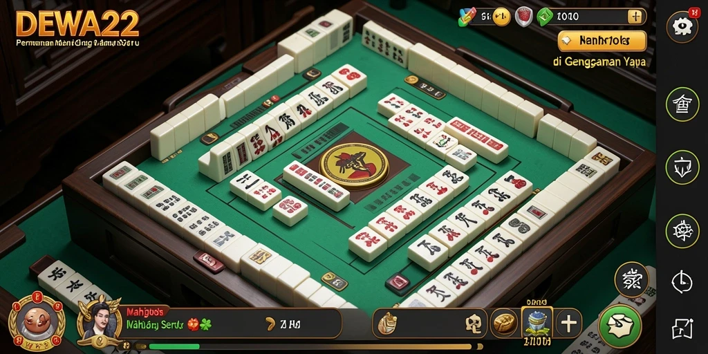 Screenshot DEWA22 menampilkan gameplay Mahjong yang menarik dan seru.