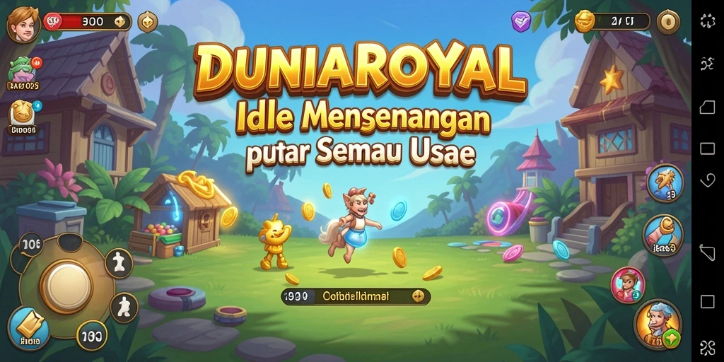 Screenshot gameplay DUNIAROYAL menampilkan interaksi dalam game Idle.