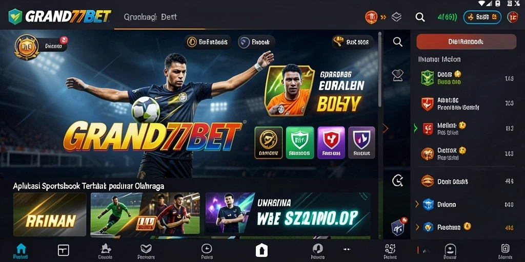 Tampilan gameplay Sportsbook yang menarik dan interaktif di GRAND77BET.