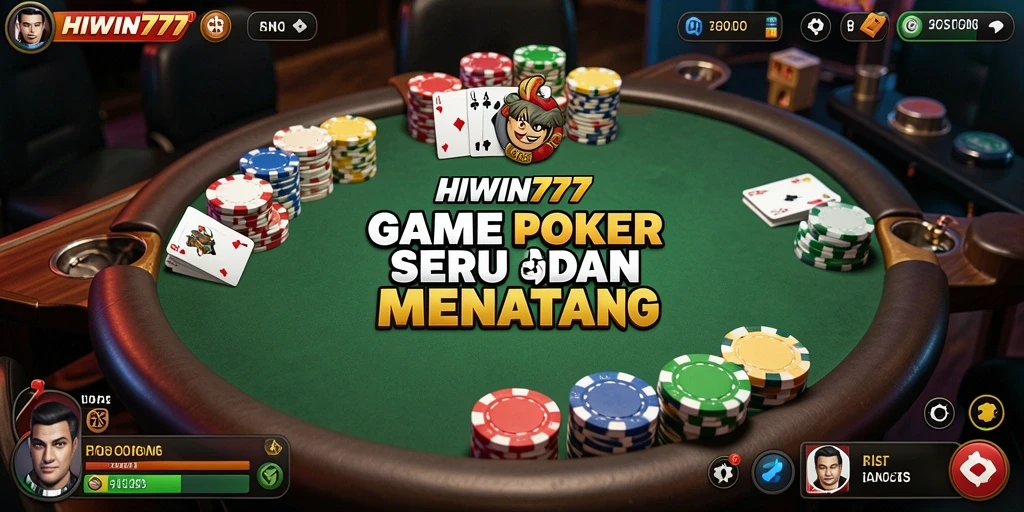 Tampilan gameplay poker yang mendebarkan di HIWIN777.