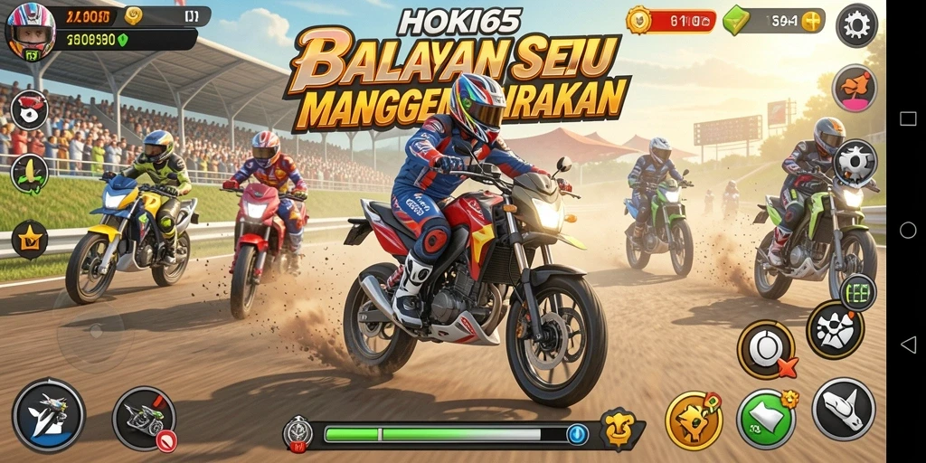 Gameplay seru balapan motor di HOKI65 yang menawarkan tantangan.