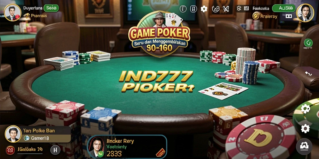 Tampilan menarik dari gameplay poker IND777 yang seru.