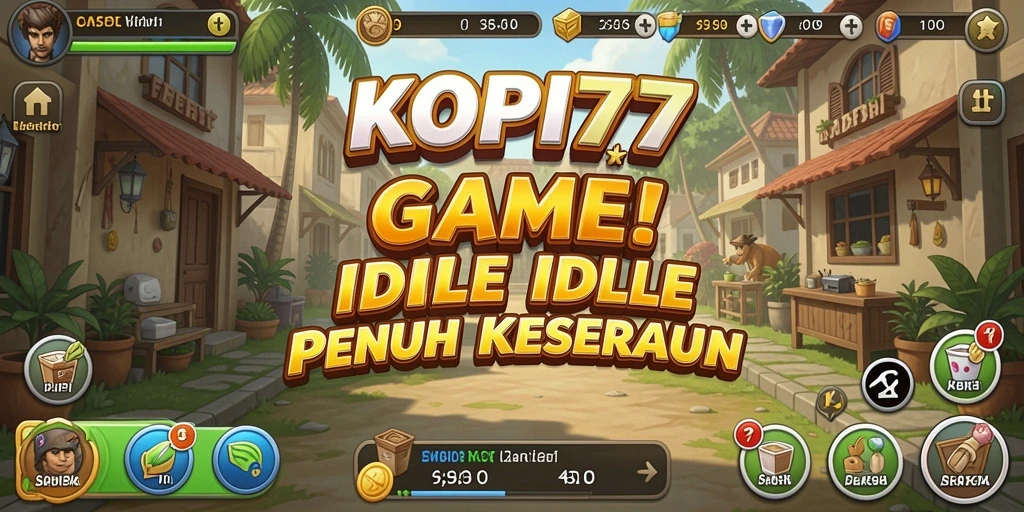 Tampilan gameplay KOPI77 yang menawan dengan desain kedai kopi.
