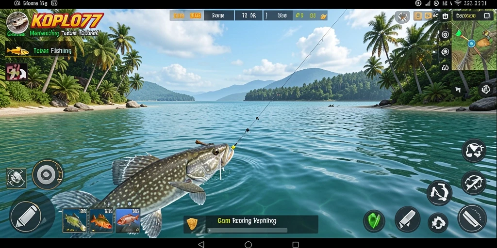 Screenshot KOPLO77 menampilkan aksi seru dalam memancing.