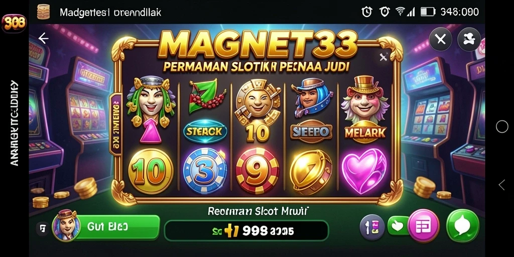 Tampilan gameplay slot MAGNET33 yang menarik dan penuh warna.
