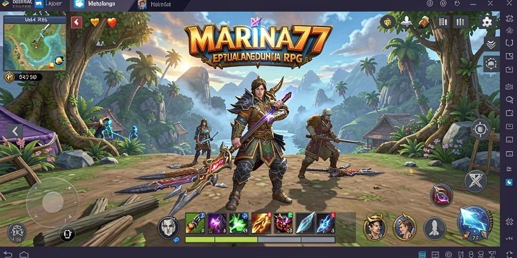 Tangkapan layar gameplay MARINA77 menampilkan aksi pertarungan yang sengit.