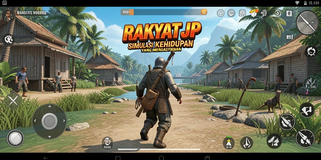 Tampilan gameplay menarik dari RAKYATJP dengan interaksi karakter.