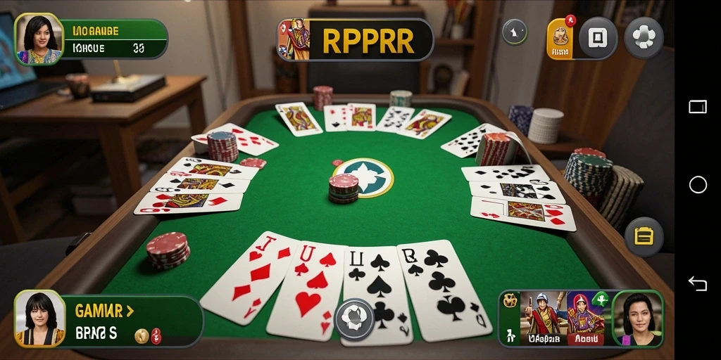 Screenshot RPRR menampilkan gameplay Gaple yang seru.
