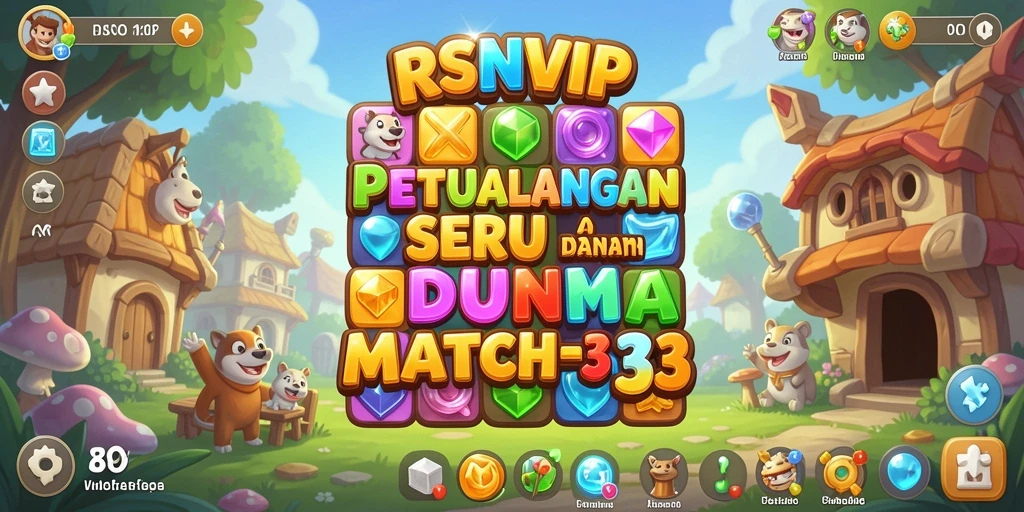 Screenshot gameplay RSNVIP yang menunjukkan aksi mencocokkan objek Match-3.