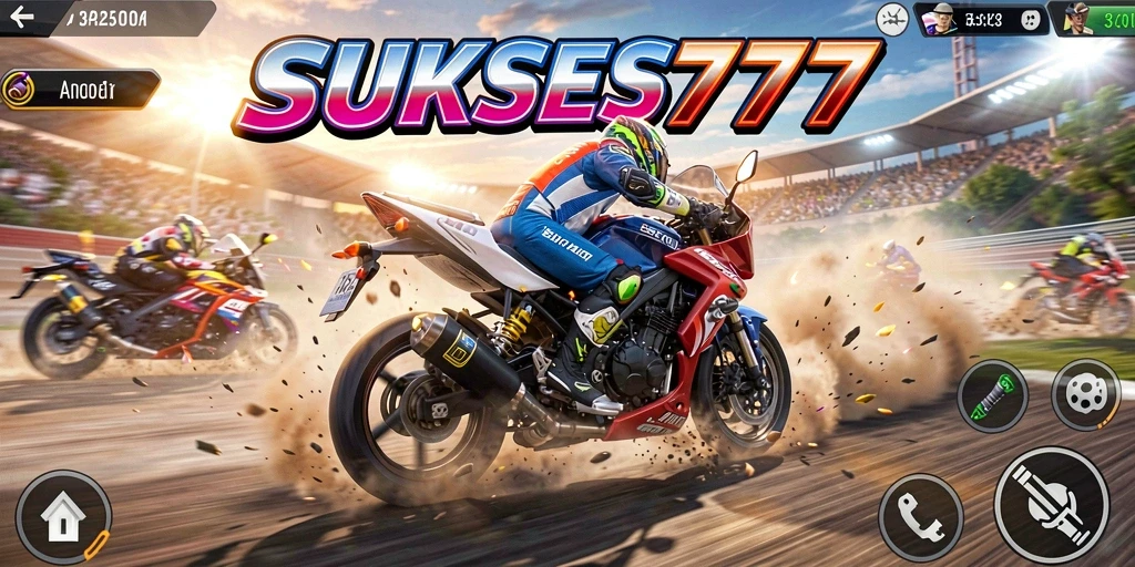 Tampilan mendebarkan dari balapan motor di SUKSES777.