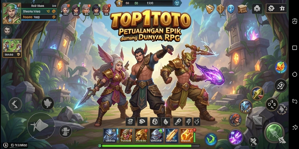 Screenshot permainan TOP1TOTO menunjukkan karakter dalam pertarungan epik.