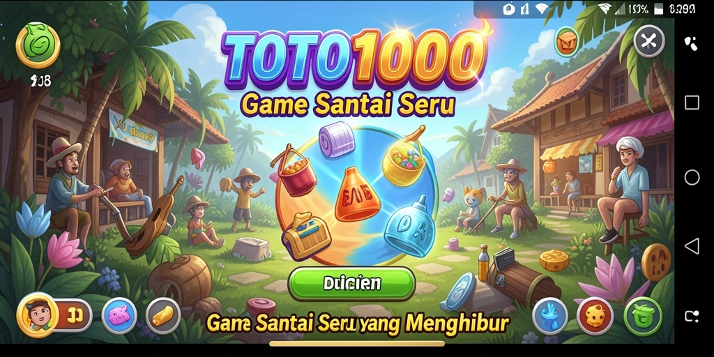 Tampilan gameplay TOTO1000 yang menyenangkan dan ceria.