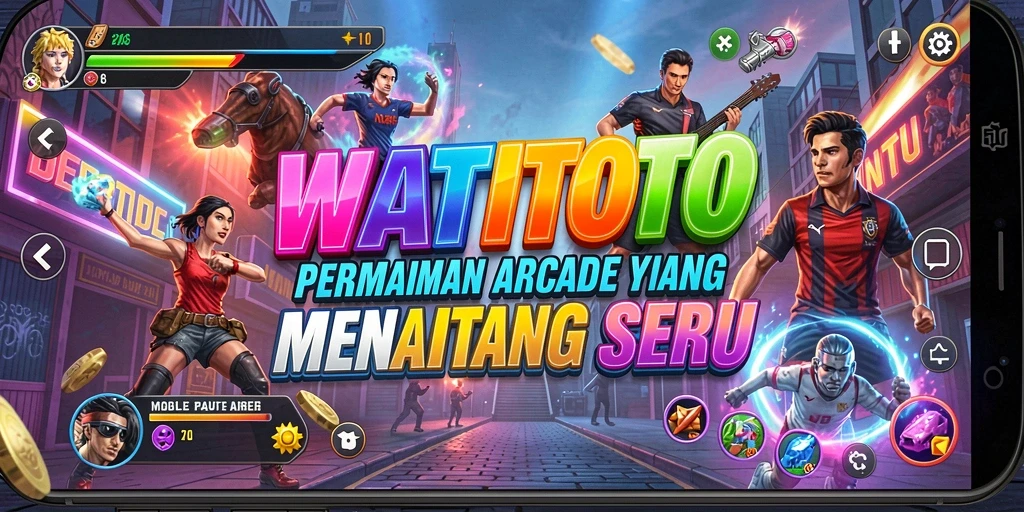 Screenshot gameplay WATITOTO dengan karakter yang aktif dan penuh warna.